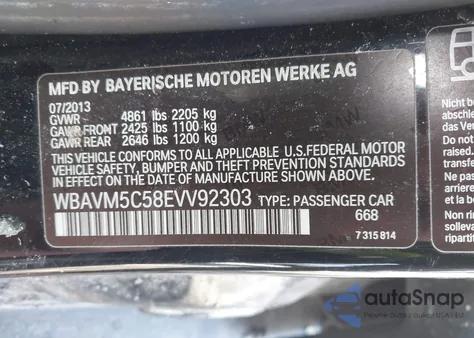 2014 BMW X1 xDrive35I from USA, damaged, VIN WBAVM5C58EVV92303